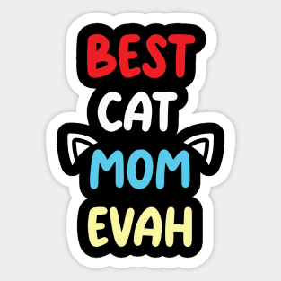 groovy best cat mom ever mothers day design for mom Sticker